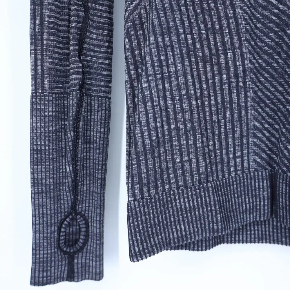 LULULEMON Restless Top Long Sleeve Pullover Knit Heathered Black Women's 8
